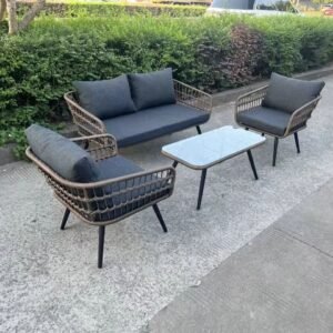 Outdoor garden furniture bunai rops farem iron waterproof cushion 6mm glass GSTIN19CMNPA8303H1Z0