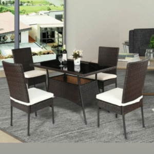 Outdoor dining set frame iron bunai PVC - Rattan - Wicker cushion waterproof