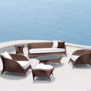 Outdoor sofa set frame iron bunai PVC - Rattan - Wicker cuestion waterproof