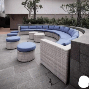 Outdoor luxury sofa set frame iron bunai PVC - Rattan - Wicker cushion waterproof